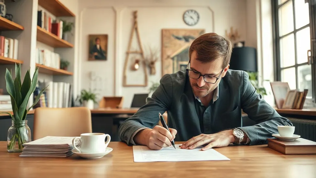 Signature d'un acte de vente immobilier chez le notaire